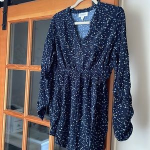 Motherhood Maternity. Medium Long Sleeve Navy and White blouse.